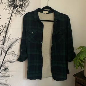 Green Flannel w/ Faux Fur Inside